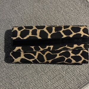 Leopard Print Foldover Clutch in Tan and Black max brand